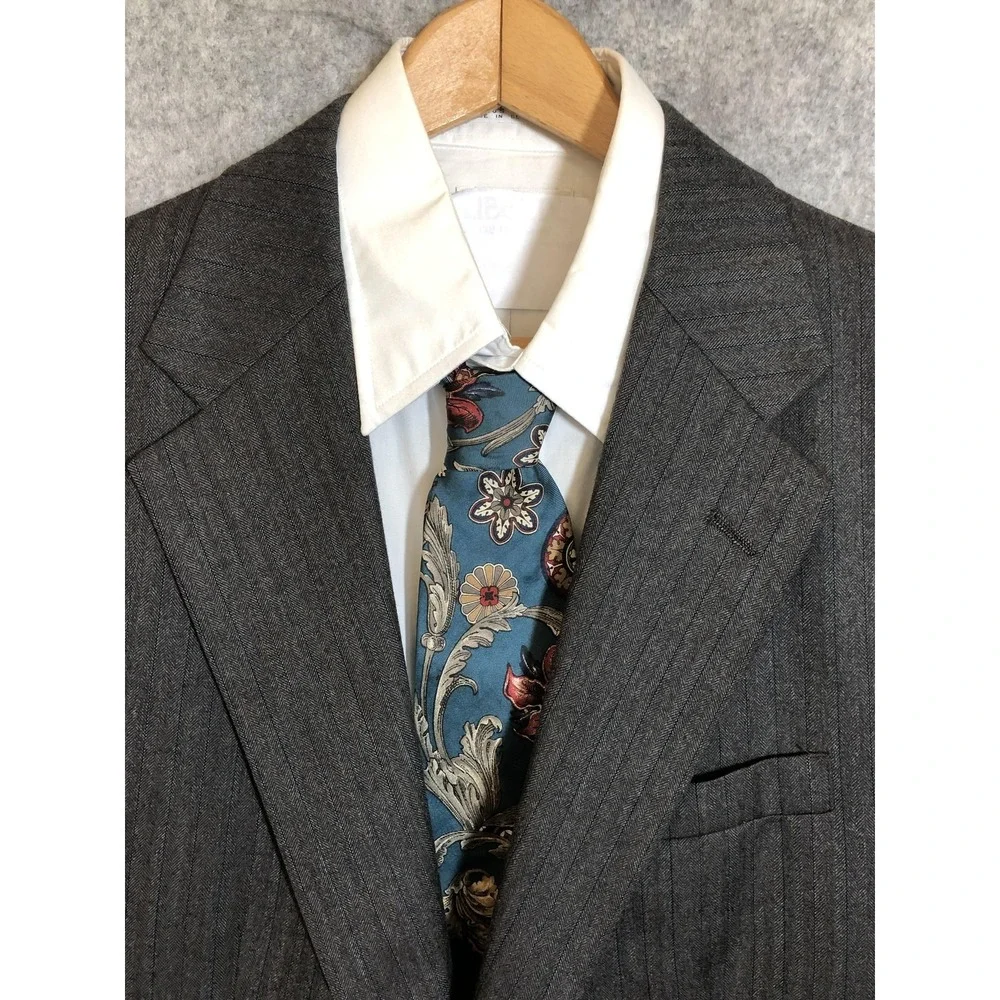 Chaps by Ralph Lauren Blazer Mens 42R Herringbone Pinstripe Made USA Barneys